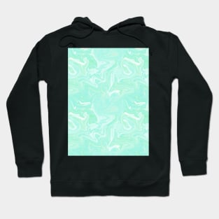 Pastel Aqua Silk Marble - Digital Liquid Paint Hoodie